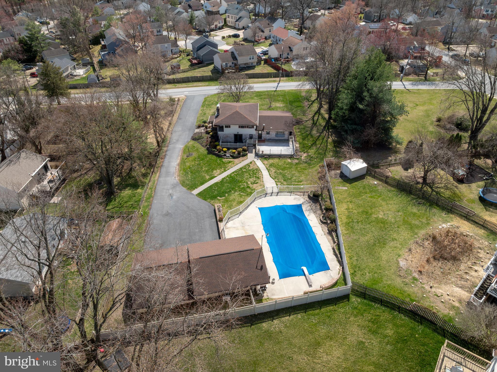 5030 Silver Spring Road Perry Hall, MD 21128 - Photo 3 of 97 an aerial view of a house with swimming pool yard and outdoor seating