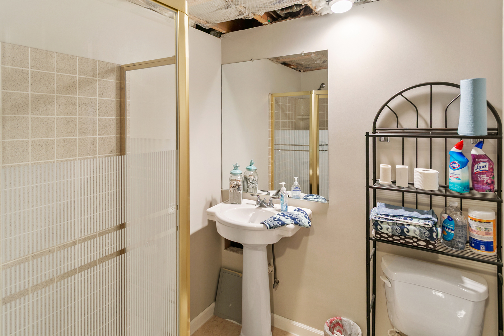338 Millstream Lane Oswego, IL 60543 - Photo 22 of 26 a bathroom with a sink mirror and a shower