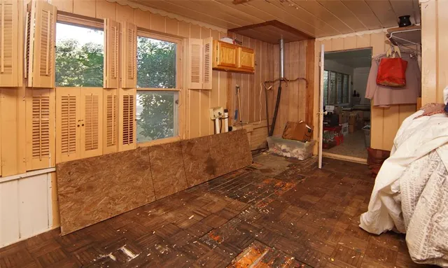 a living room with furniture