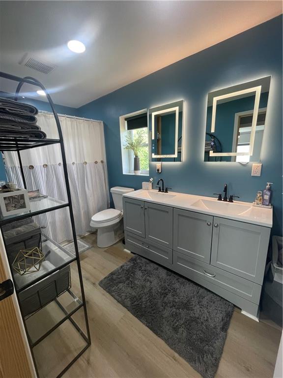 433 Spring Place Resaca Road Chatsworth, GA 30705 - Photo 29 of 51 a bathroom with 2 sink toilet and a mirror