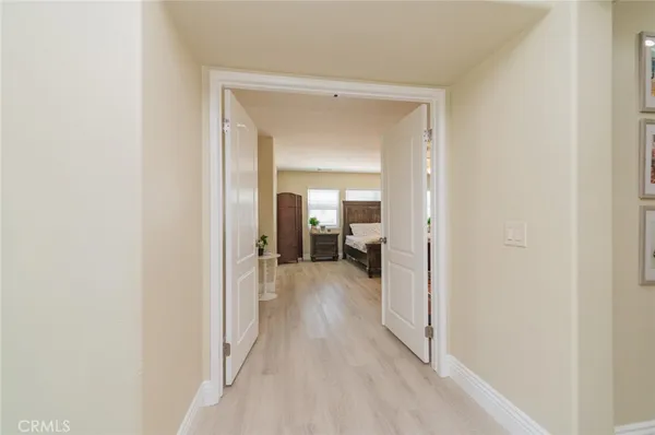 a view of kitchen with wooden floor