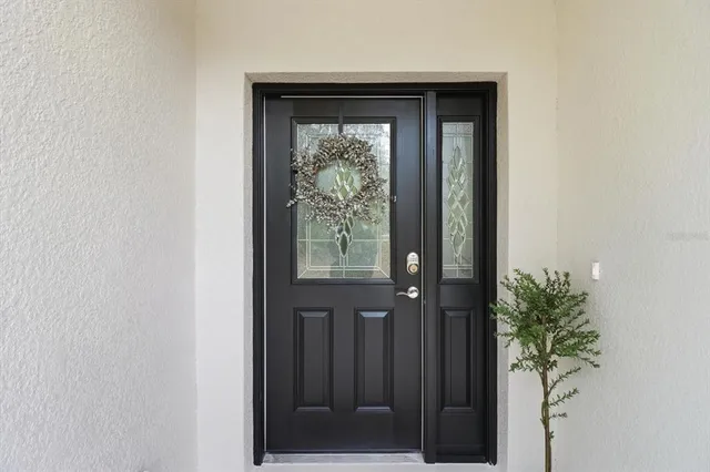 a view of a front door of house