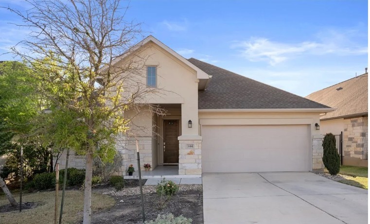 344 Pisa Lane Georgetown, TX 78628 - Photo 1 of 39 Limestone and stucco exterior details accent this contemporary ranch home with a spacious front-loading garage.
