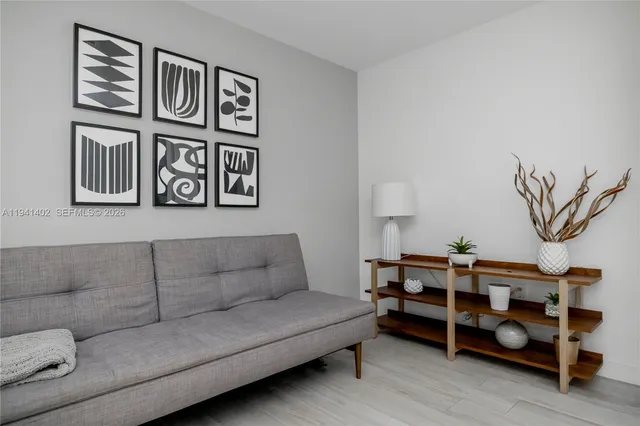 a living room with furniture