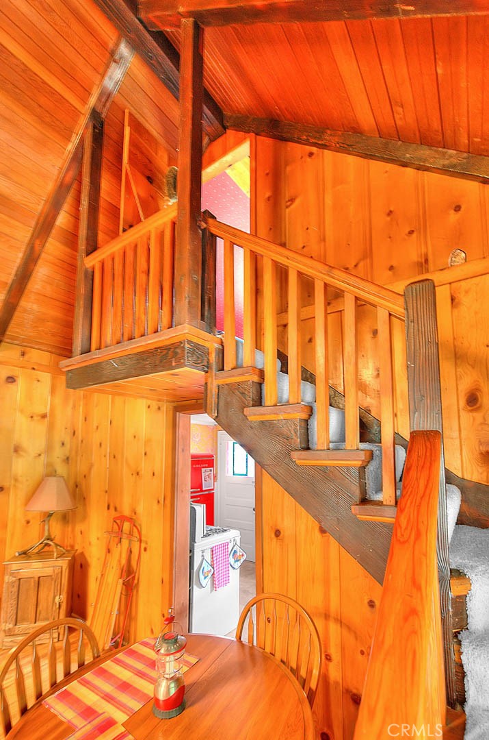 5926 Pine Street Wrightwood, CA 92397 - Photo 10 of 66 a bathroom with a sink and a shower curtain