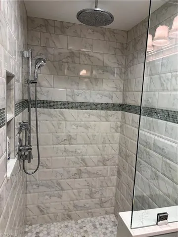 a bathroom with a shower