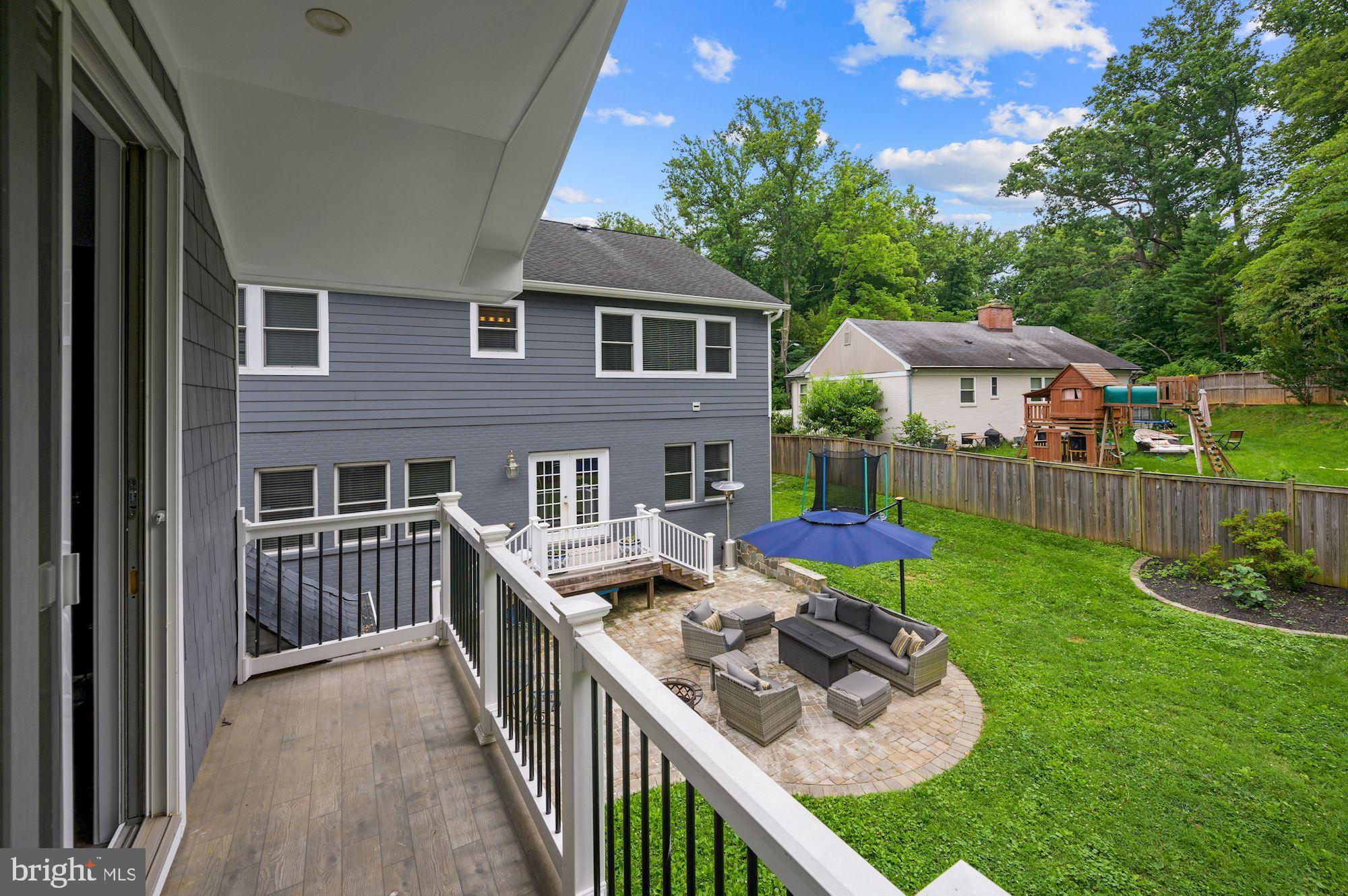 6005 Selvyn Road Bethesda, MD 20817 - Photo 61 of 65 Deck on Upper Level of Guest House, Overlooks Yard