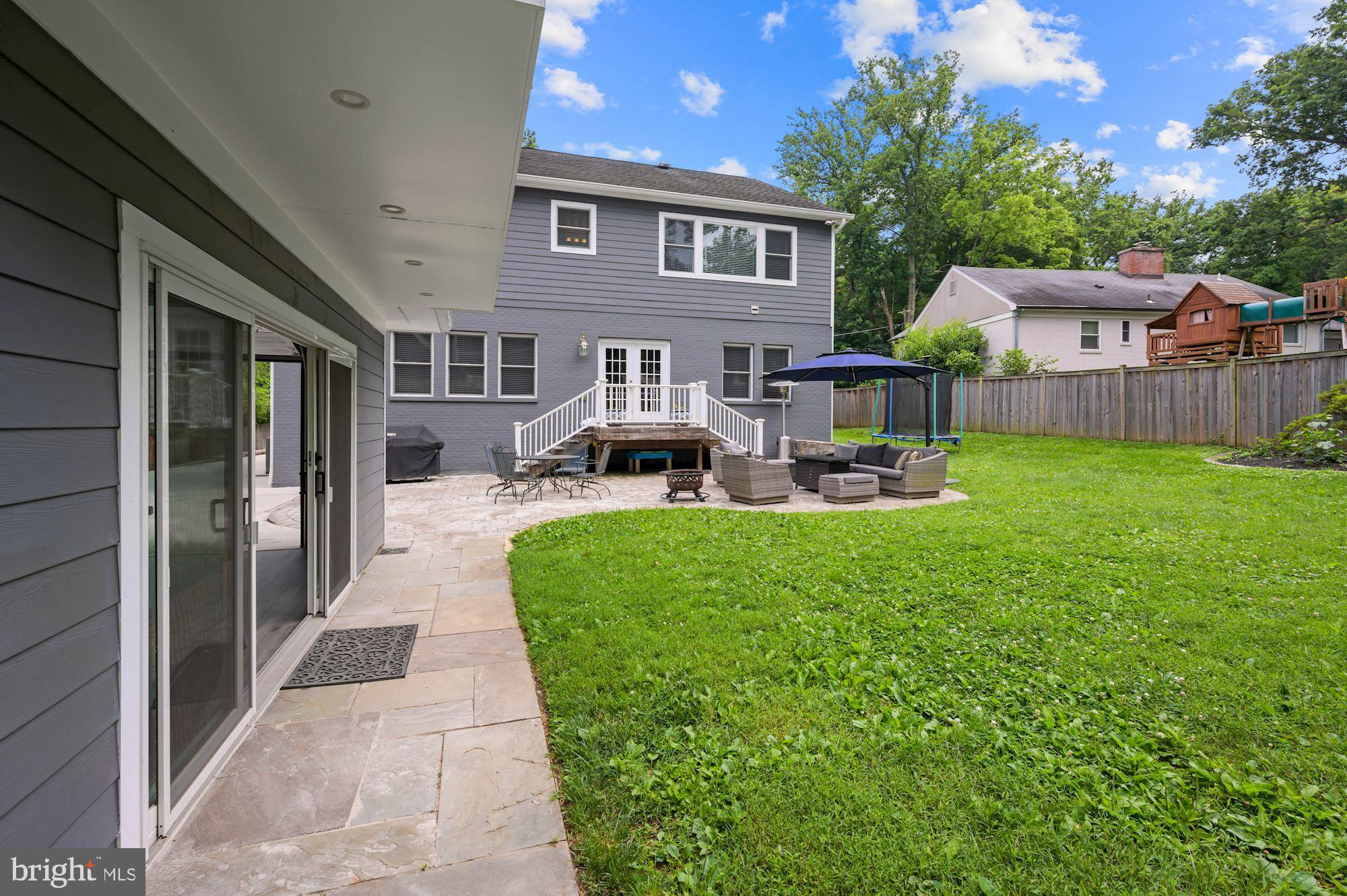6005 Selvyn Road Bethesda, MD 20817 - Photo 62 of 65 Rear Yard w/ Oversized Patio + Leveled Lot