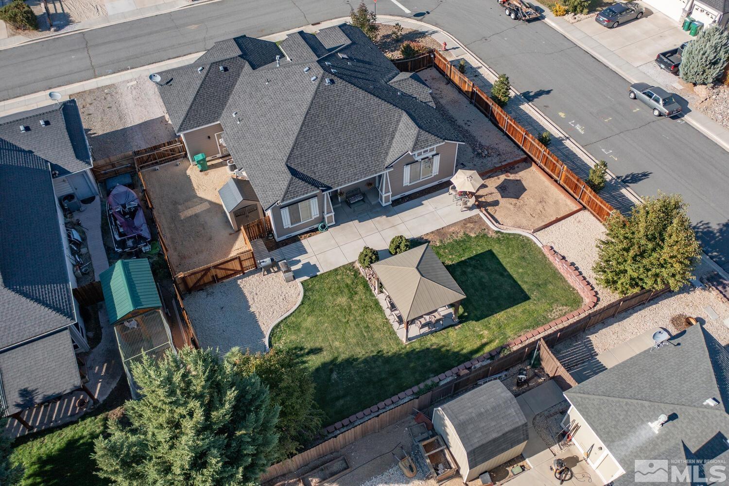 740 Silver Run Drive Reno, NV 89521 - Photo 29 of 36 an aerial view of a house with a garden