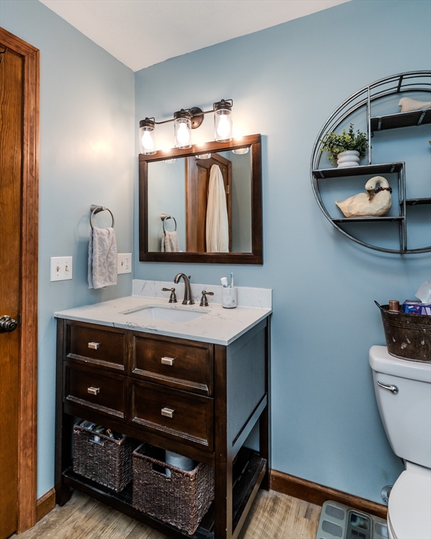 2 Gulf Road Pelham, MA 01002 - Photo 26 of 38 a bathroom with a sink and a mirror
