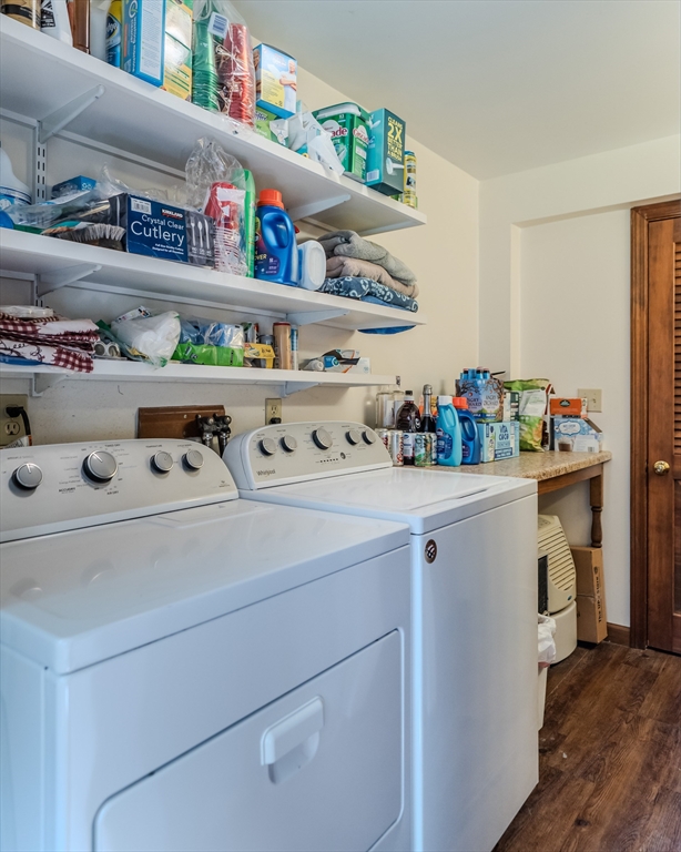 2 Gulf Road Pelham, MA 01002 - Photo 37 of 38 a white kitchen with a refrigerator a stove and a wooden floor
