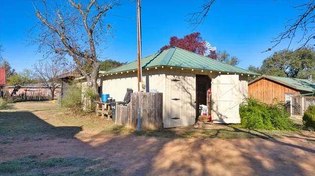 a yard with lake view