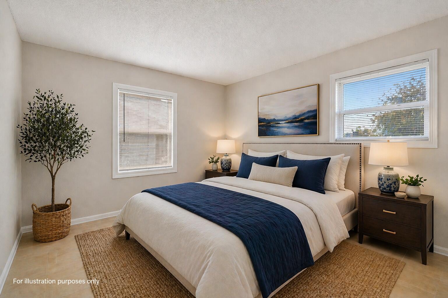 1618 West 26th Court, Unit D Riviera Beach, FL 33404 - Photo 16 of 23 Modern bedroom with blue accents