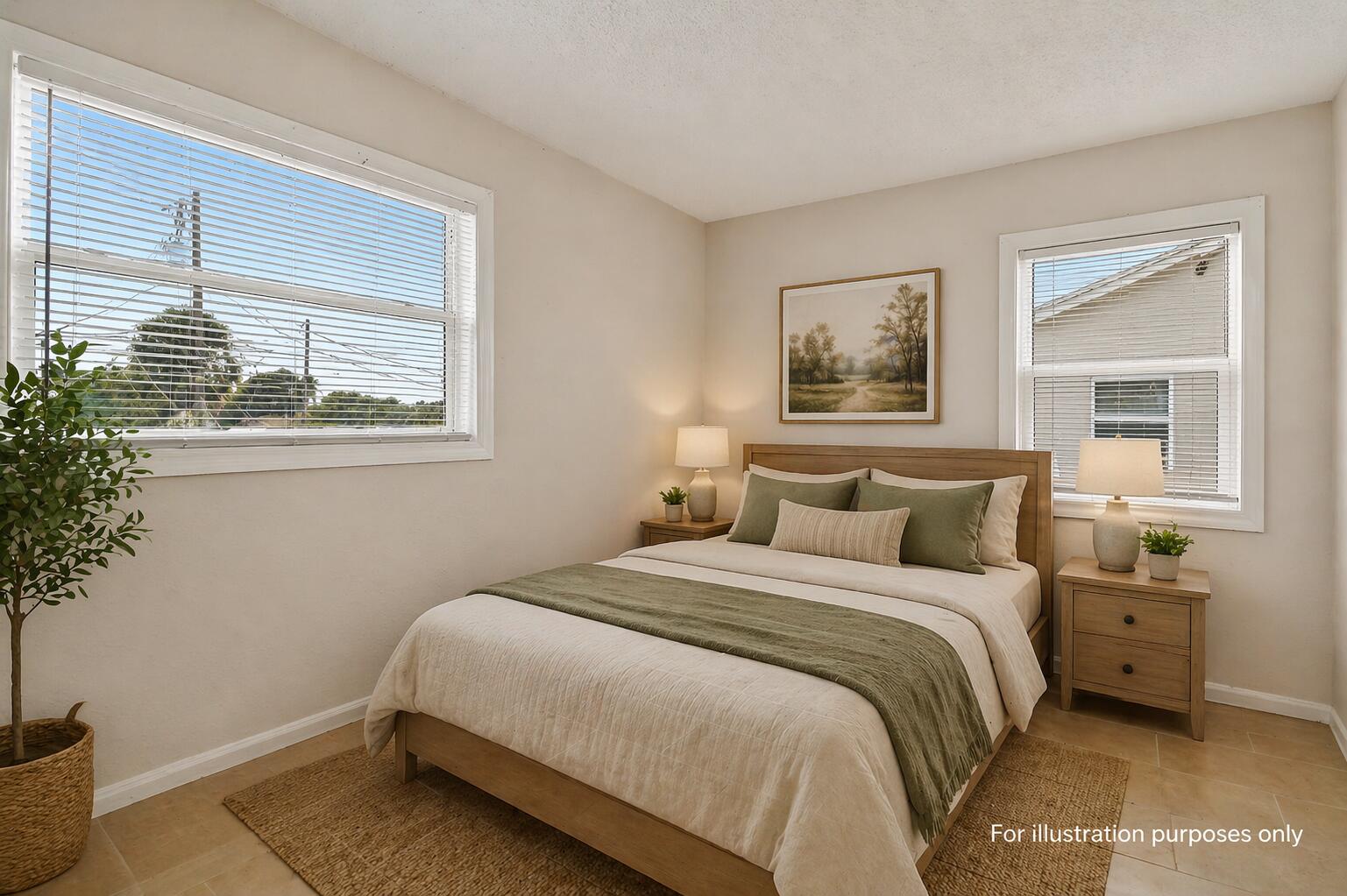 1618 West 26th Court, Unit D Riviera Beach, FL 33404 - Photo 9 of 23 Cozy minimalist bedroom with natural lig