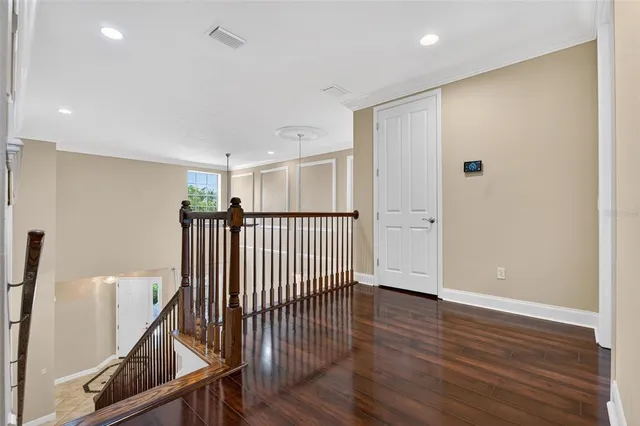 a view of small space with racks on the wall