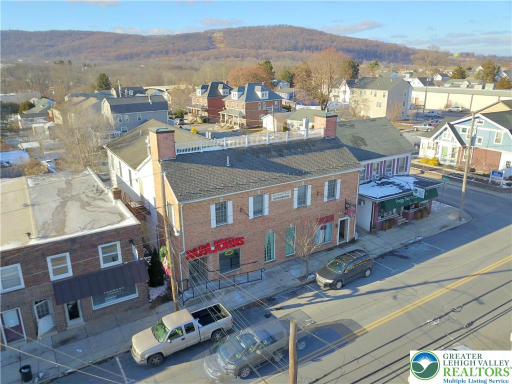 a view of a city with tall buildings