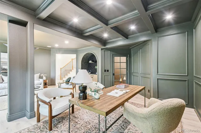 a living room with furniture