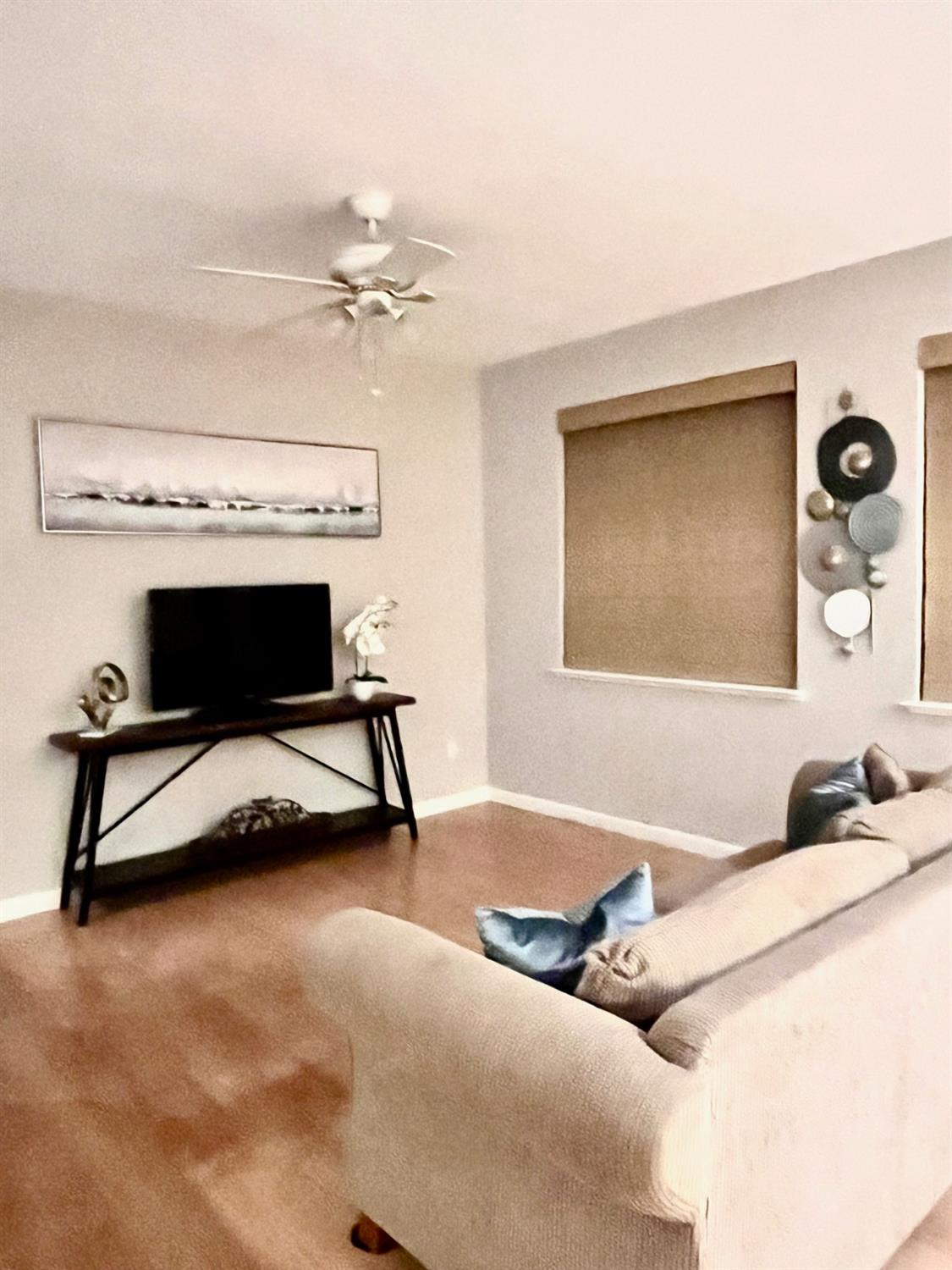 1450 Longhorn Lane Patterson, CA 95363 - Photo 23 of 32 a living room with furniture a fireplace and a flat screen tv