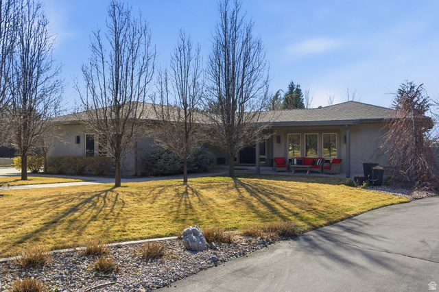 145 Carnesecca Court Mapleton, UT 84664 - Photo 2 of 109 Ranch-style house with a front yard, stucco siding, and a patio