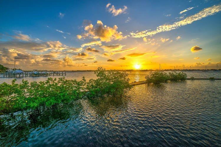5400 Southeast Jack Avenue Stuart, FL 34997 - Photo 19 of 20 a view of a lake and sunset
