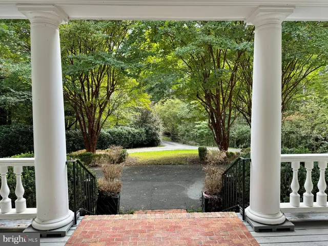 a view of a garden with an outdoor space