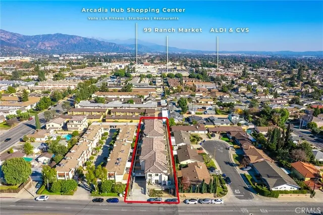 an aerial view of a city