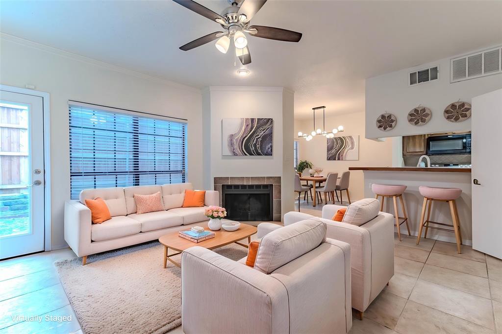 5619 Preston Oaks Road, Unit 706 Dallas, TX 75254 - Photo 6 of 23 Virtually Staged living area and dining area