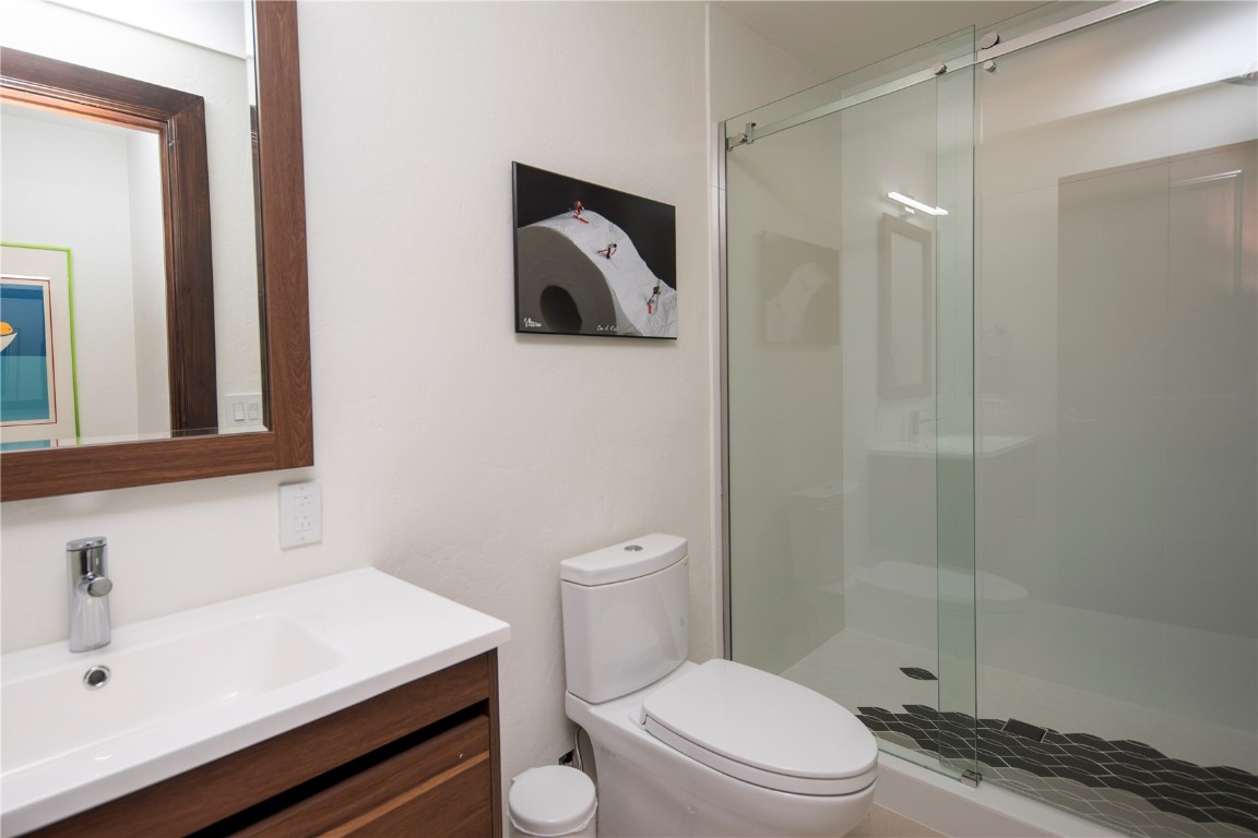 525 Two Cabins Drive Silverthorne, CO 80498 - Photo 16 of 35 a bathroom with a sink a toilet and shower
