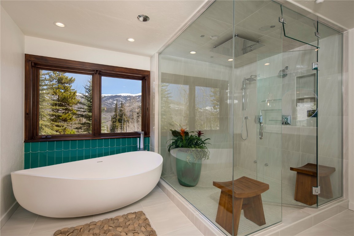 525 Two Cabins Drive Silverthorne, CO 80498 - Photo 20 of 35 a bathroom with a bathtub and a shower