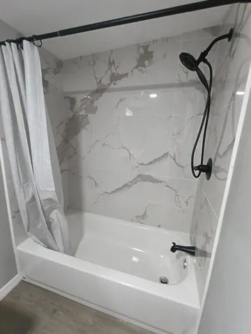a bathroom with a shower