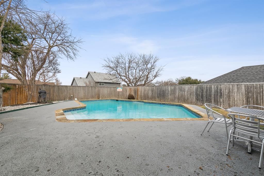 1813 Cross Bend Road Plano, TX 75023 - Photo 25 of 30 View of swimming pool featuring a patio and a fenced backyard