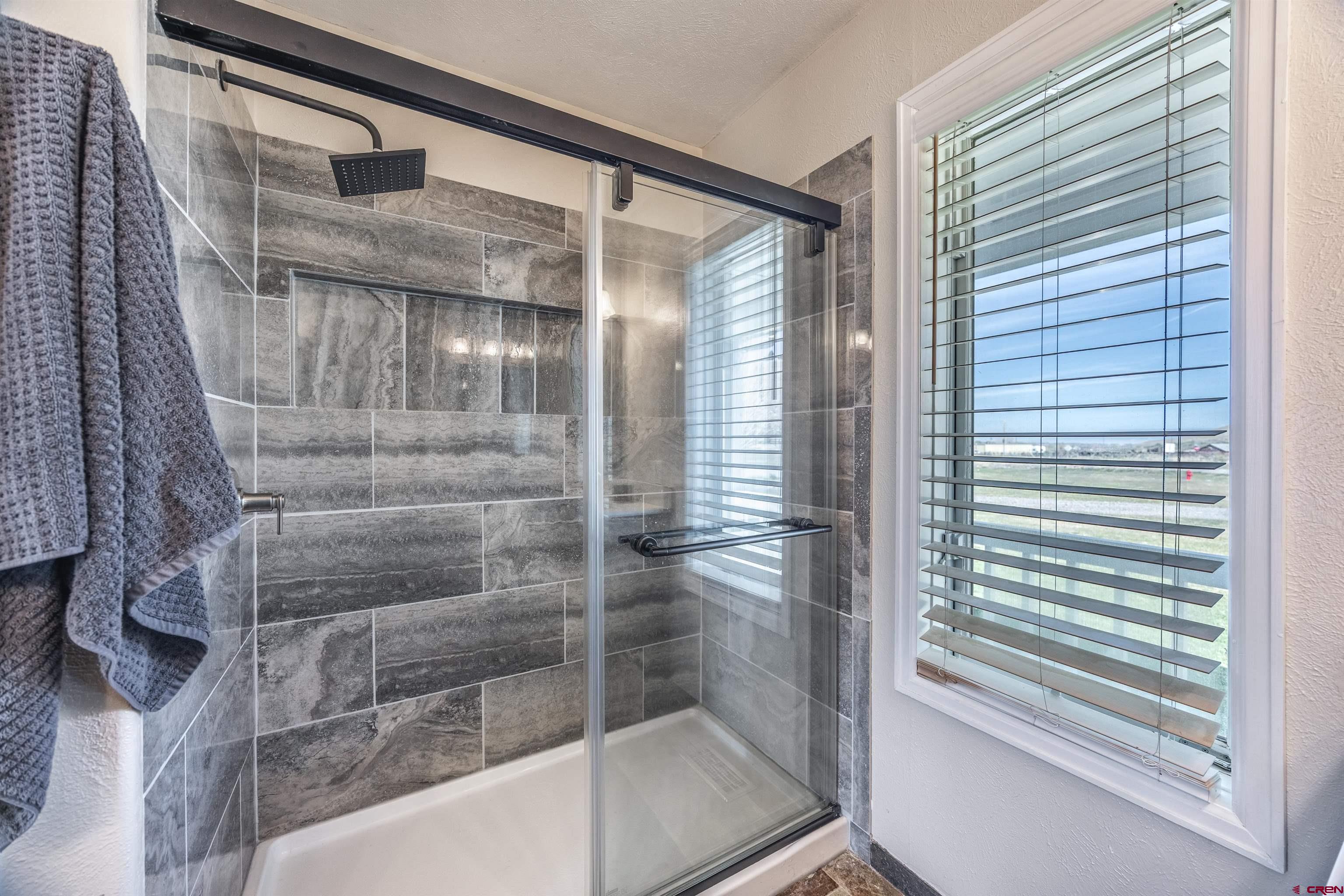 19555 6575th Road Montrose, CO 81403 - Photo 11 of 36 a bathroom with a glass shower door