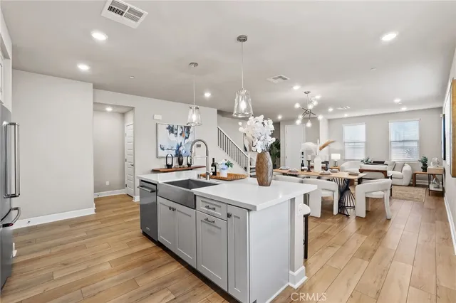 a kitchen with lots of counter top space