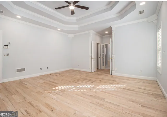 an aerial view of residential house with outdoor space and lake view