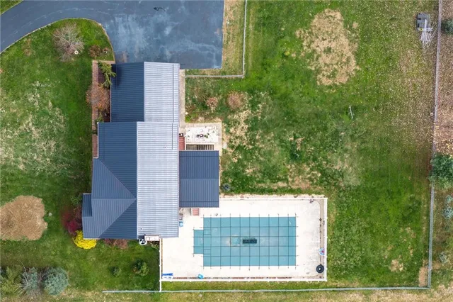 a view of a flower in a yard