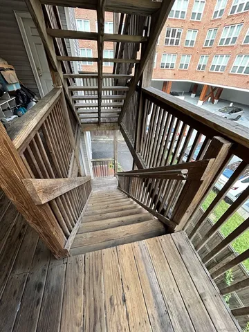 a view of balcony with staircase