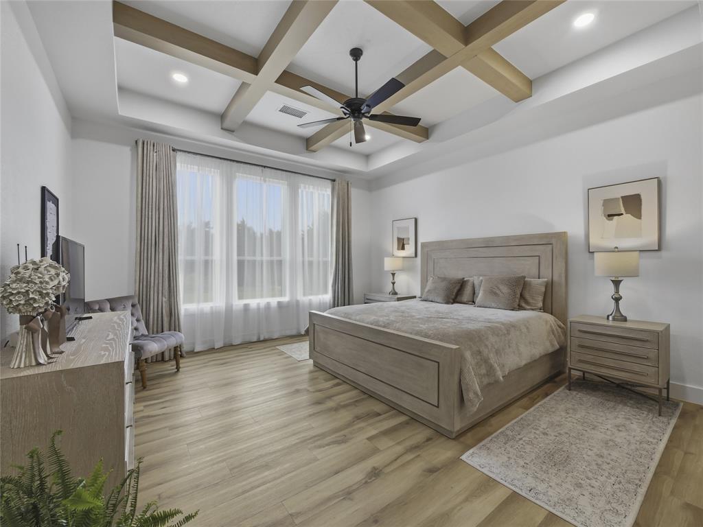 4211 Azalea Way Midlothian, TX 76065 - Photo 18 of 39 Tray ceiling with wood-finish beams and recessed lighting