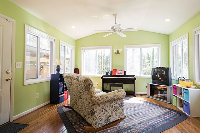 1532 Euclid Road Durham, NC 27713 - Photo 12 of 25 Beautiful sun room with private wooded views. Sun Room