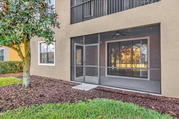 a backyard of a house with lots of green space