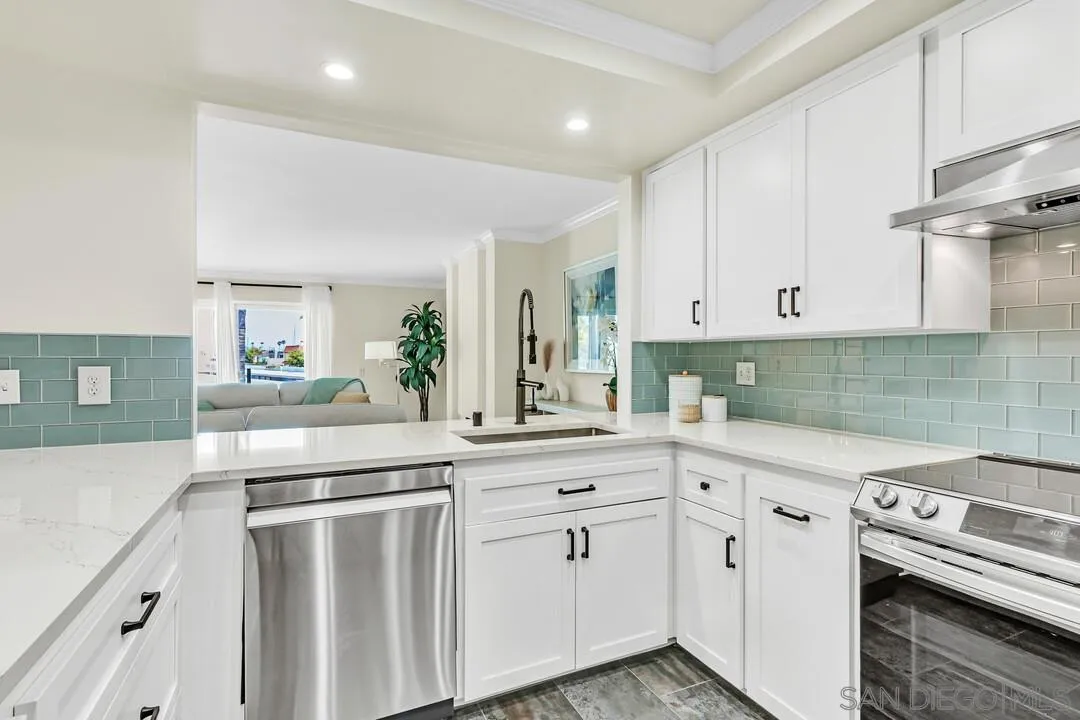 24 Montego Court Coronado, CA 92118 - Photo 15 of 71 a kitchen with white cabinets and white appliances