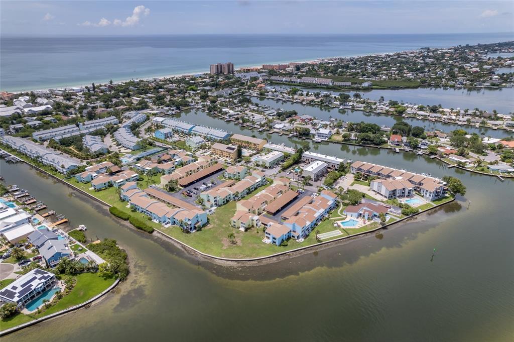 Aerial looking from the Intracoastal slightly northwest toward the Gulf