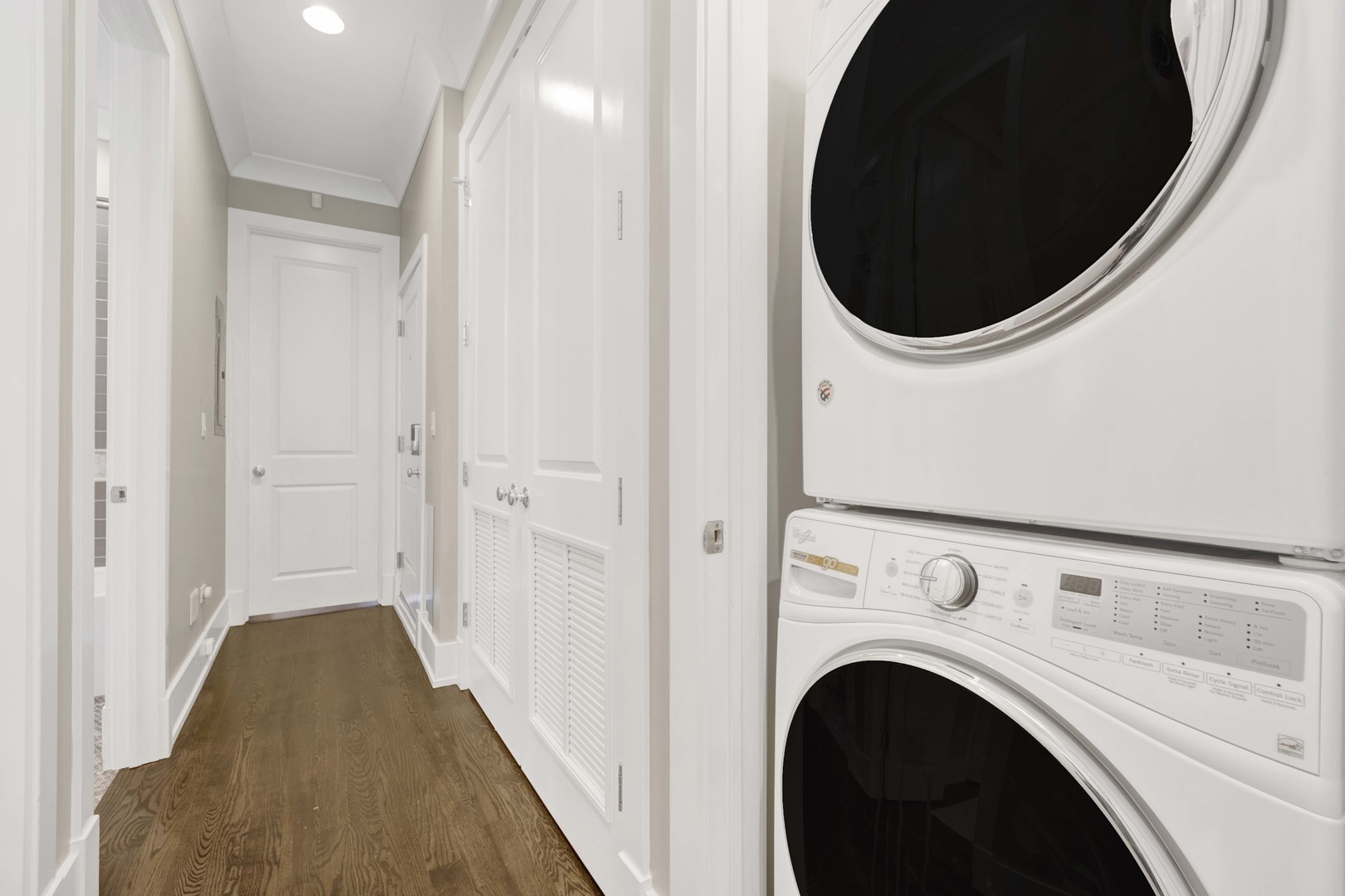 2652 North Racine Avenue, Unit 2 Chicago, IL 60614 - Photo 14 of 17 a view of a hallway with washer and dryer