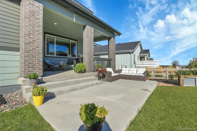 a view of a building with a patio