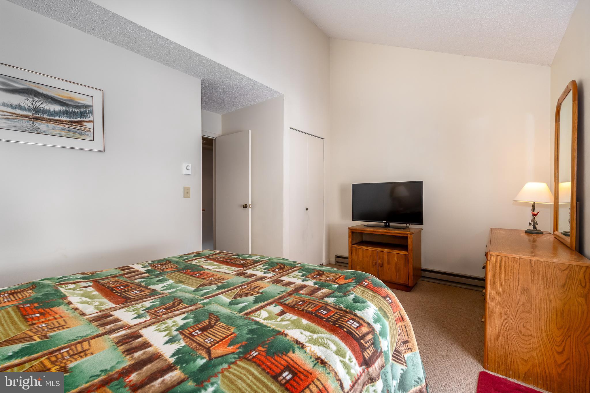 14 Winding Way, Unit 18B McHenry, MD 21541 - Photo 17 of 44 a bedroom with a bed and a flat screen tv