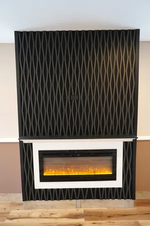 a view of a fireplace