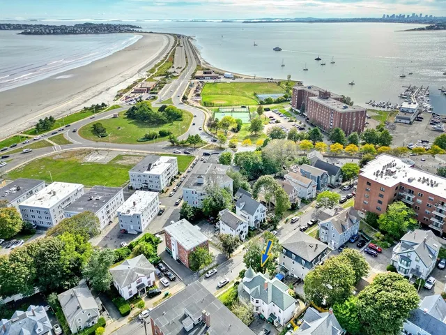 an aerial view of multiple house