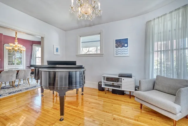 a living room with furniture or window and a table