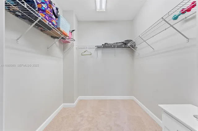 a view of small space with racks on the wall