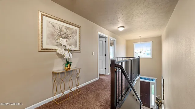 a view of a hallway with workspace