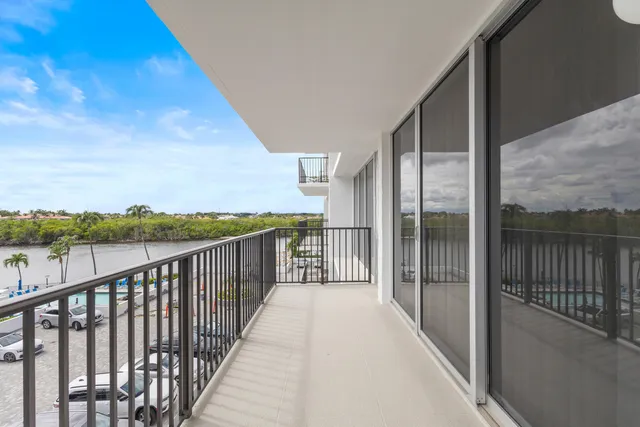 a view of balcony with city view